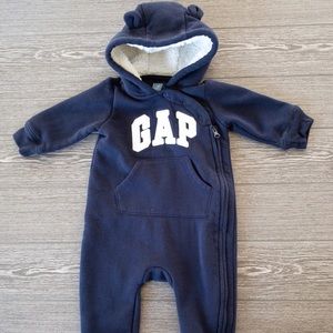 Baby Gap Hooded Lined Footie Suit